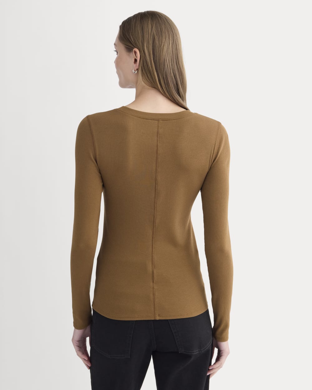 The Luxe Rib Henley | Toffee - Image 5
