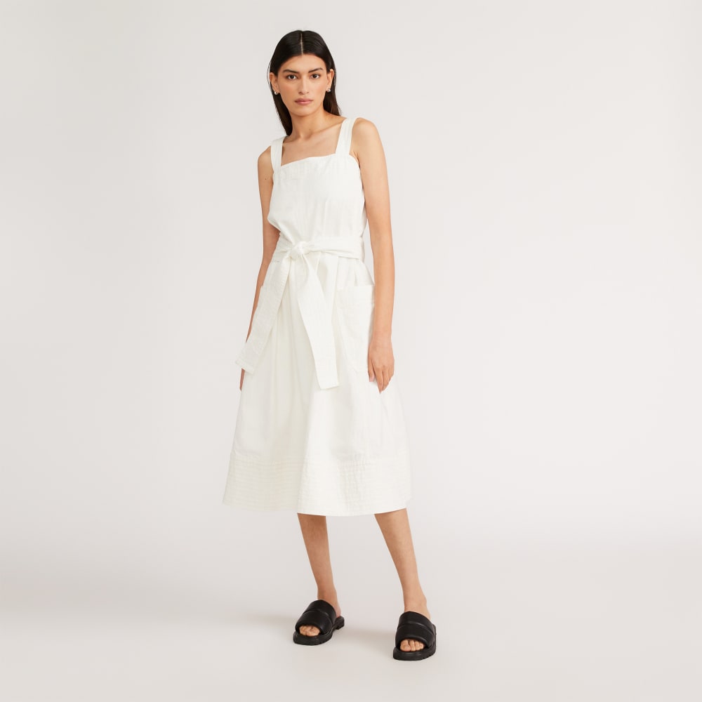 The Organic Cotton Herringbone Dress | Bone