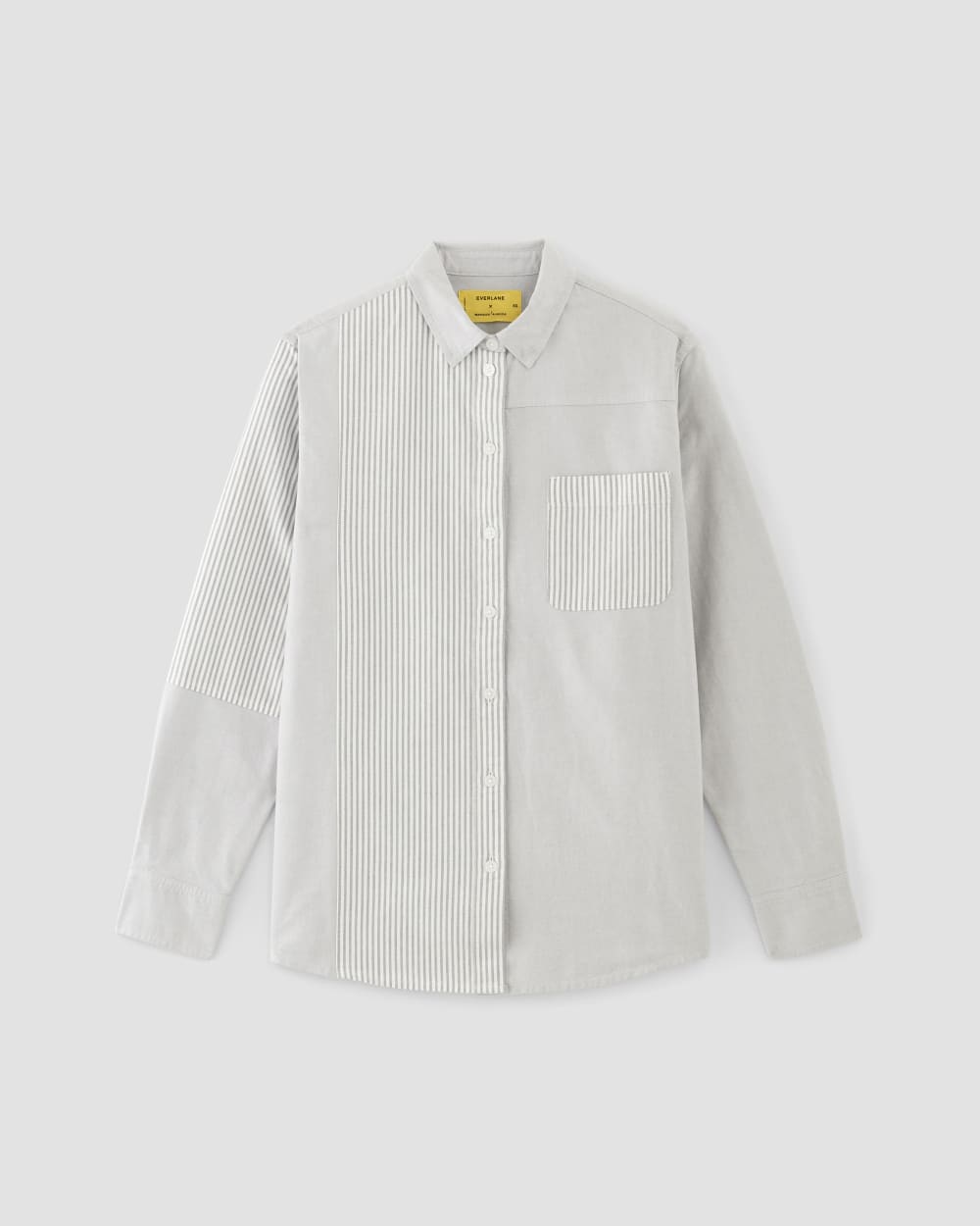 The Everlane x Marques' Almeida Patchwork Relaxed Shirt | Grey Stripe Patchwork - Image 2