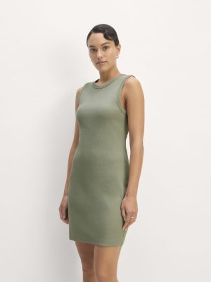 The Ribbed Mini Dress | Sage Green