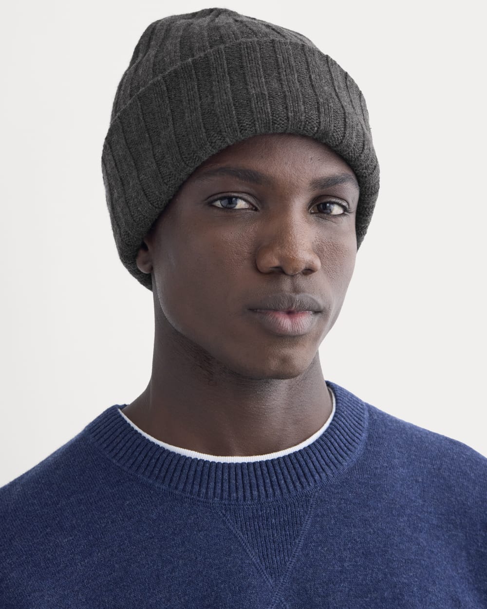 Chunky Ribbed Beanie | Heathered Soot - Image 2