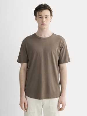 The Cotton Linen Tee | Deep Taupe