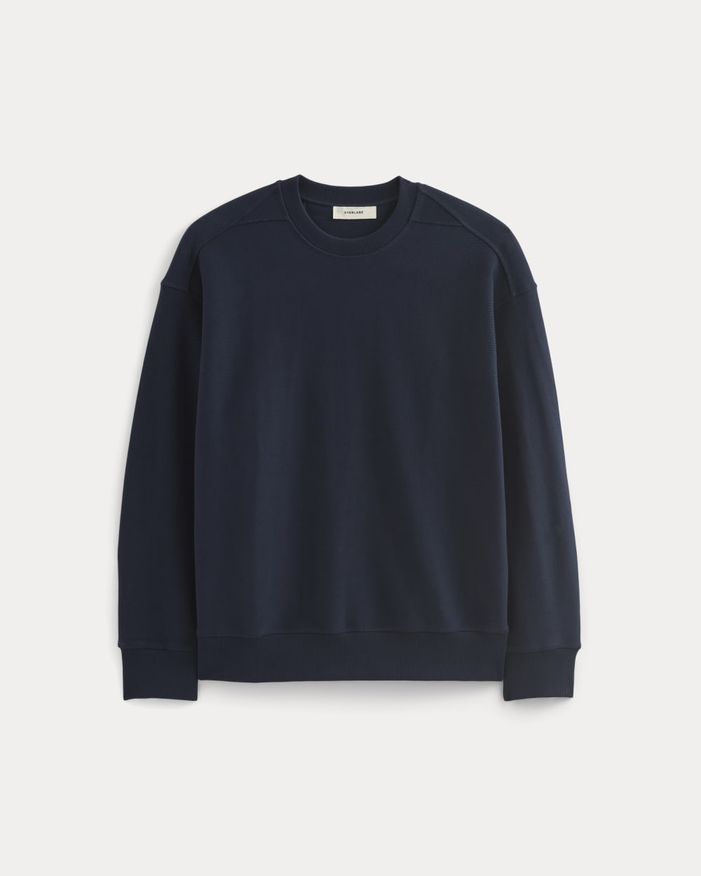 Twill Terry Jacquard Crew Sweatshirt | Navy - Image 2