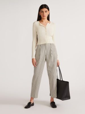 The Draper Tapered Pant in Buttersmooth | Ombre Stripe