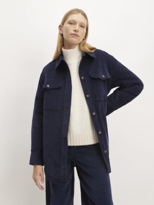 The Corduroy Oversized Shirt Jacket | Navy