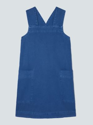 The Cross-Back Apron Mini Dress | Deep Blue