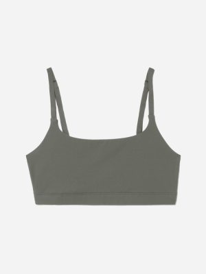 The Invisible Square-Neck Bralette | Pewter Green