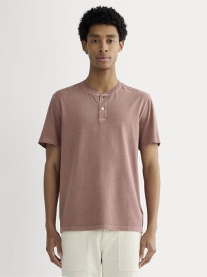 The Essential Organic Garment-Dyed Henley | Brown Garment Dye