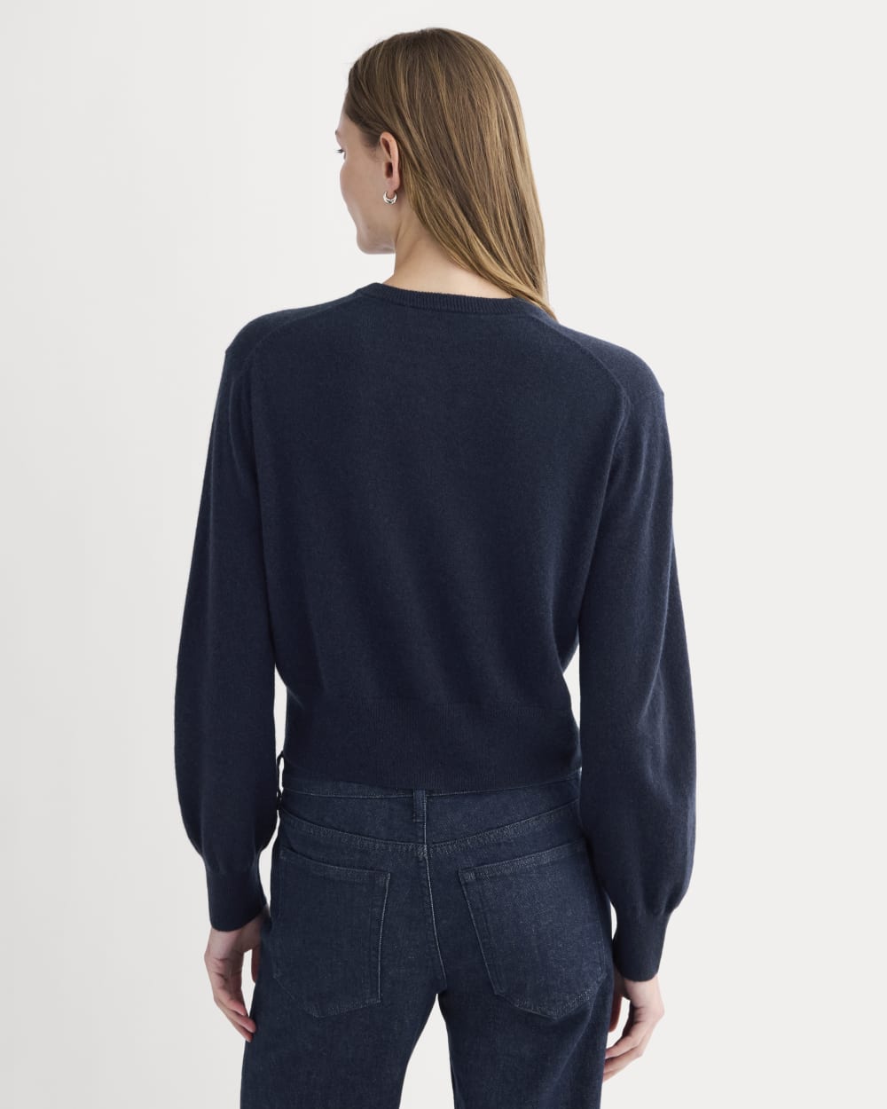 Cashmere Cropped Cardigan | Navy - Image 5