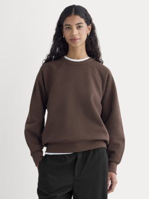 Luxe Fleece Raglan Crewneck | Dark Chocolate