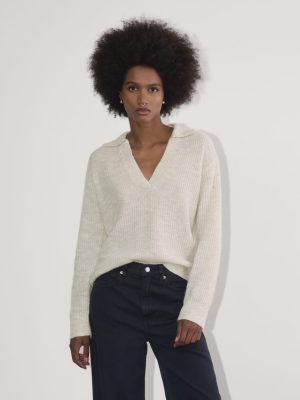 The Oversized Polo in Alpaca | Almond