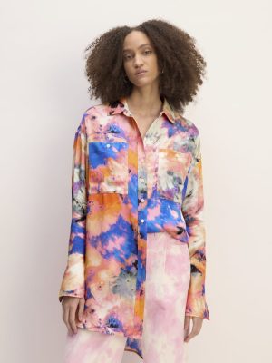 The Everlane x Marques' Almeida Satin Tie-Dye Shirt | Multi Tie-Dye