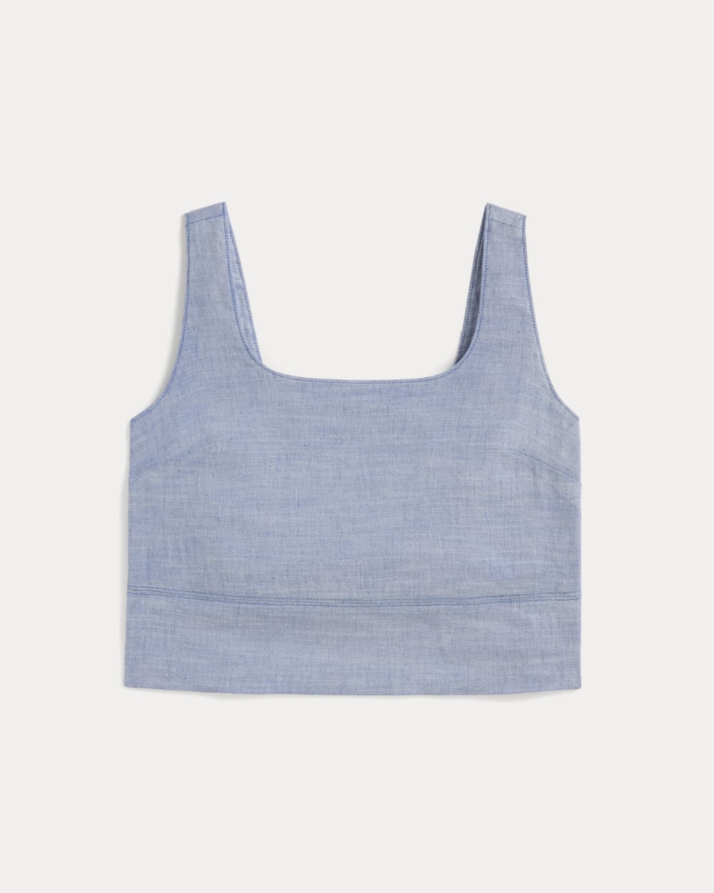 The Square Tank in Stretch Linen | Chambray - Image 2