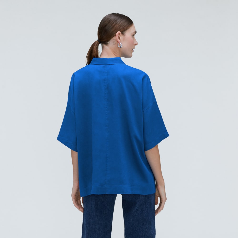 The Drapey Square Shirt | Lapis Blue - Image 3