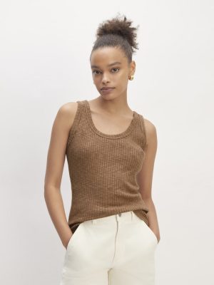 The Cozy Rib Tank | Carob Brown