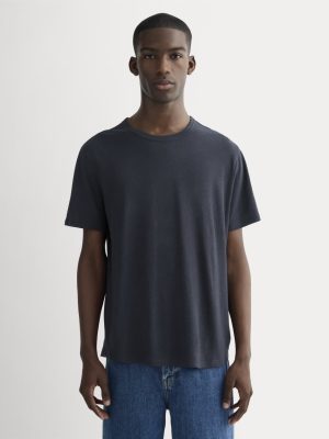 The Cotton Linen Tee | Navy