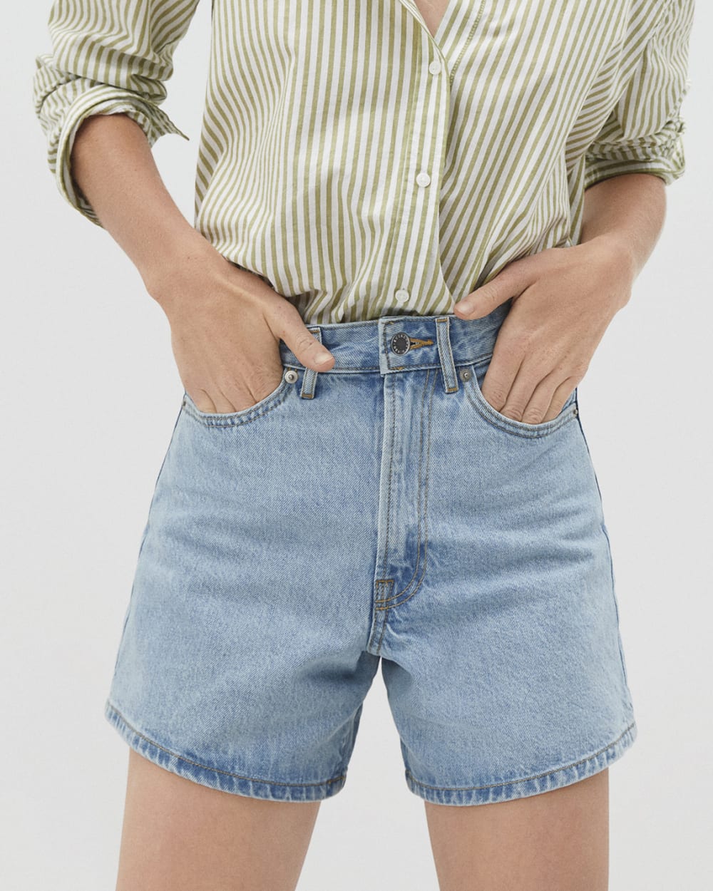 The A-Line Denim Short | Powder Blue - Image 3