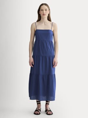 The Gauze Tiered Dress | Mazarine Blue