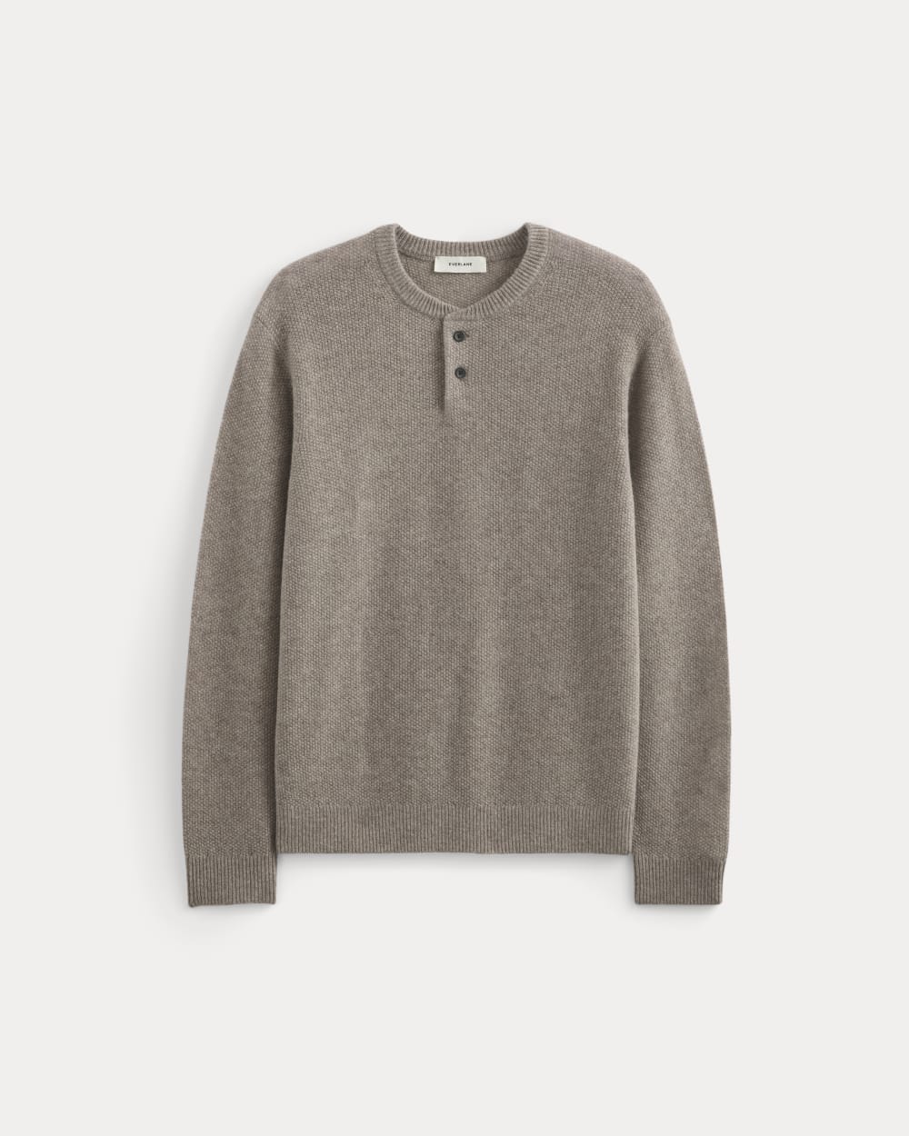 Henley in Wool Cashmere | Light Heathered Taupe - Image 2