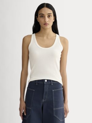 The Shimmy Scoop-Neck Tank | Bone