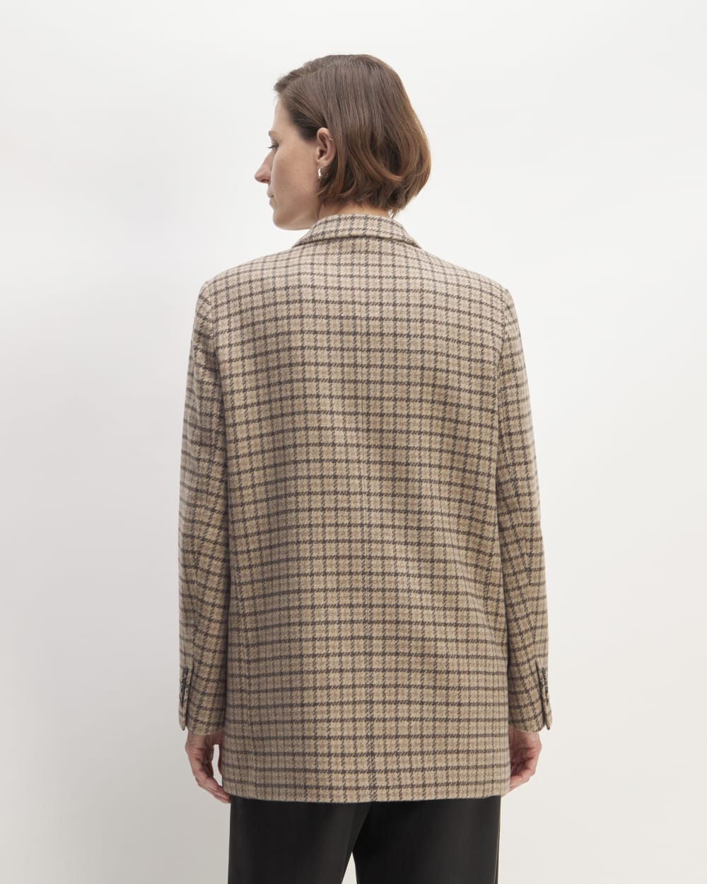The ReWool? Double-Breasted Blazer | Beige Houndstooth - Image 6
