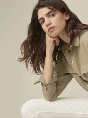 The Washable Silk Relaxed Shirt  | Covert Green