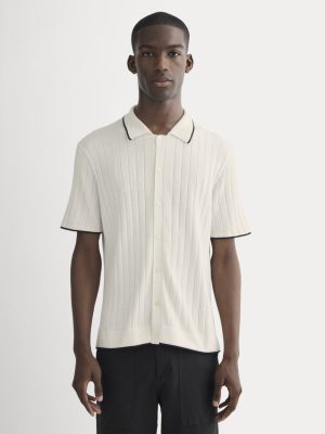 The No-Sweat Button-Down Polo | Heathered Canvas