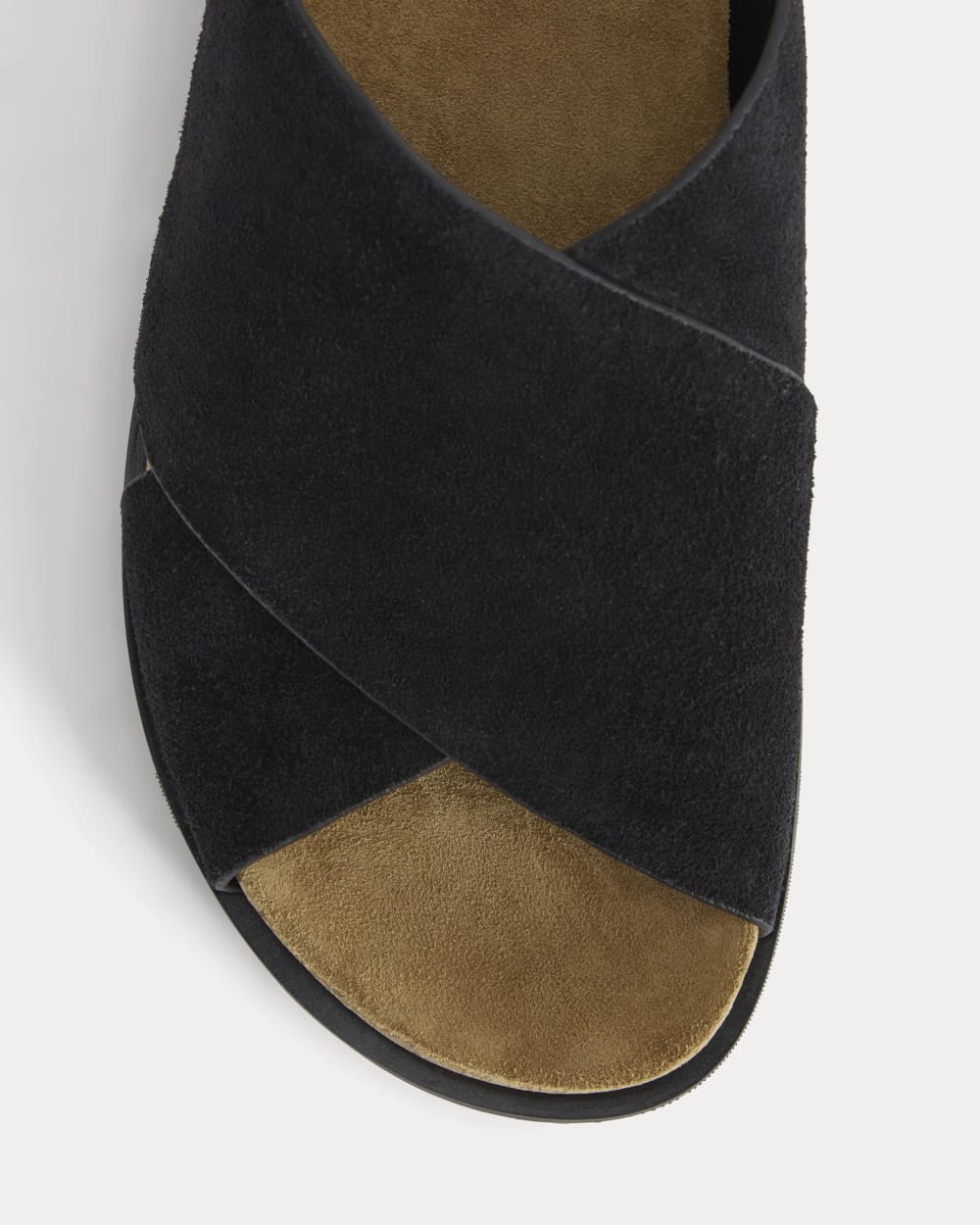 The Suede Crossover Sandal | Black - Image 6