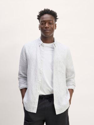 The Classic Shirt in Linen | White / Black