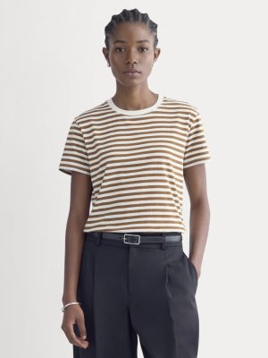 The Box-Cut Tee in Essential Cotton | Bone/Toffee | No Pocket