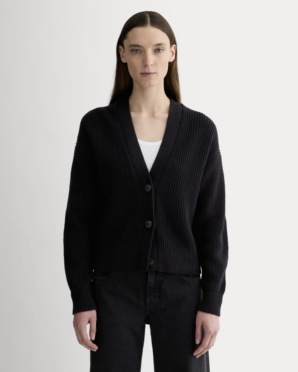 The Boxy Cardigan in Everyday Cotton | Black