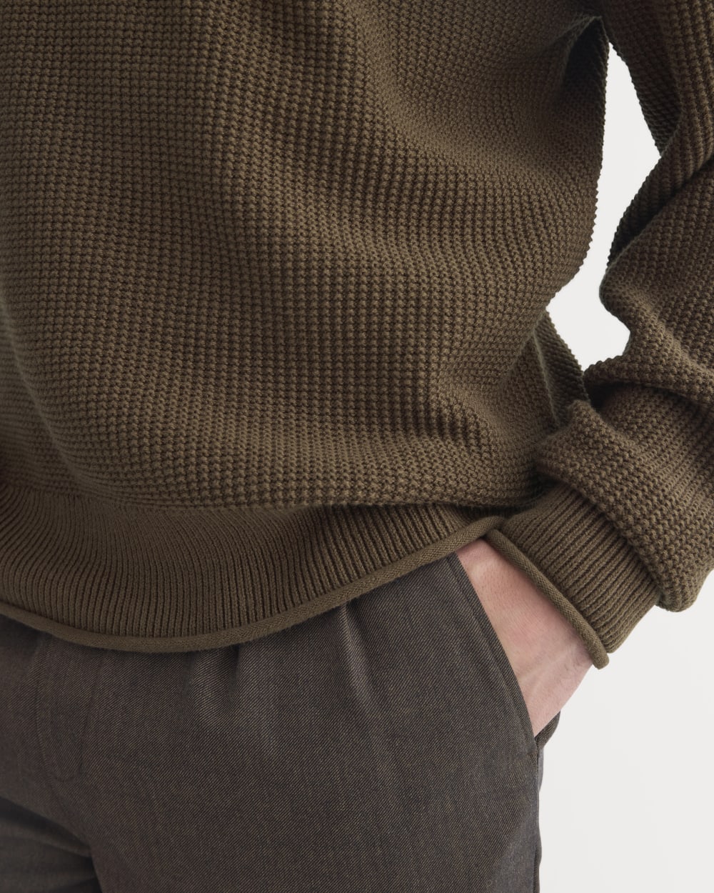 Waffle Rollneck Crew in Everyday Cotton | Cocoa - Image 4