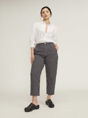 The Utility Barrel Pant | Black / Bone | Regular