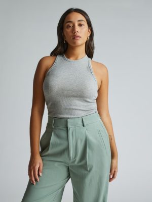 The Luxe Rib Racerback Tank | Heathered Grey