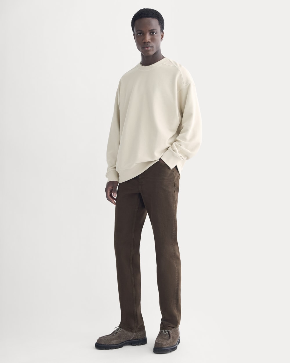 Twill Terry Jacquard Crew Sweatshirt | Peyote - Image 3