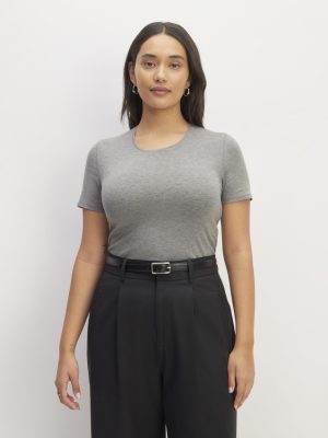 The Supima® Form Crew Neck Tee | Mid Heather Grey