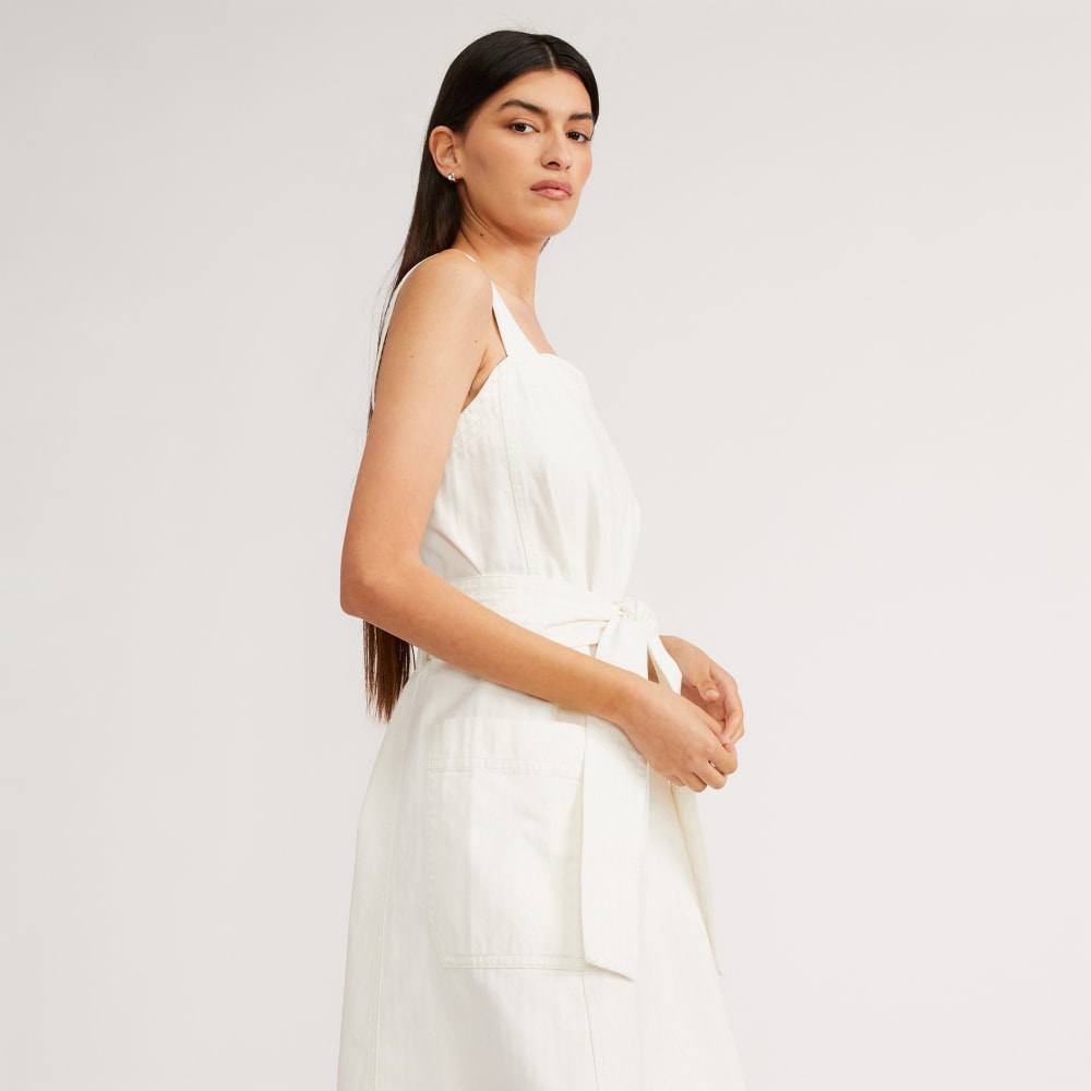 The Organic Cotton Herringbone Dress | Bone - Image 4