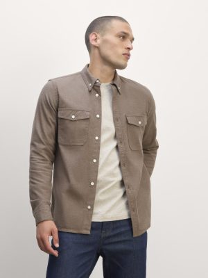 The Brushed Flannel Shirt | Taupe Melange