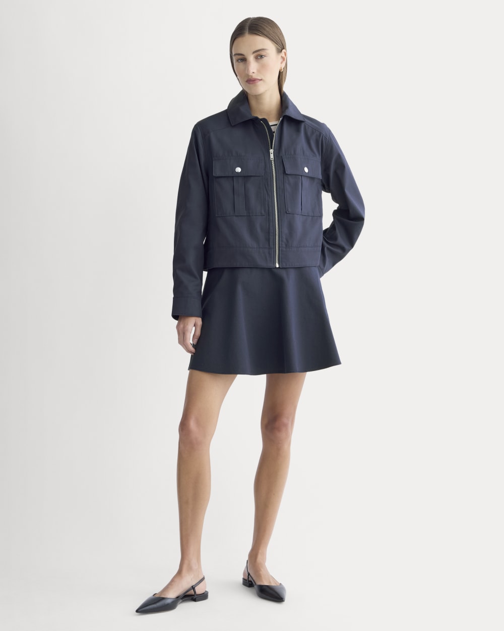 The Cropped Utility Jacket | Navy - Image 3