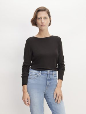 The Long-Sleeve Tee in Butterluxe | Black