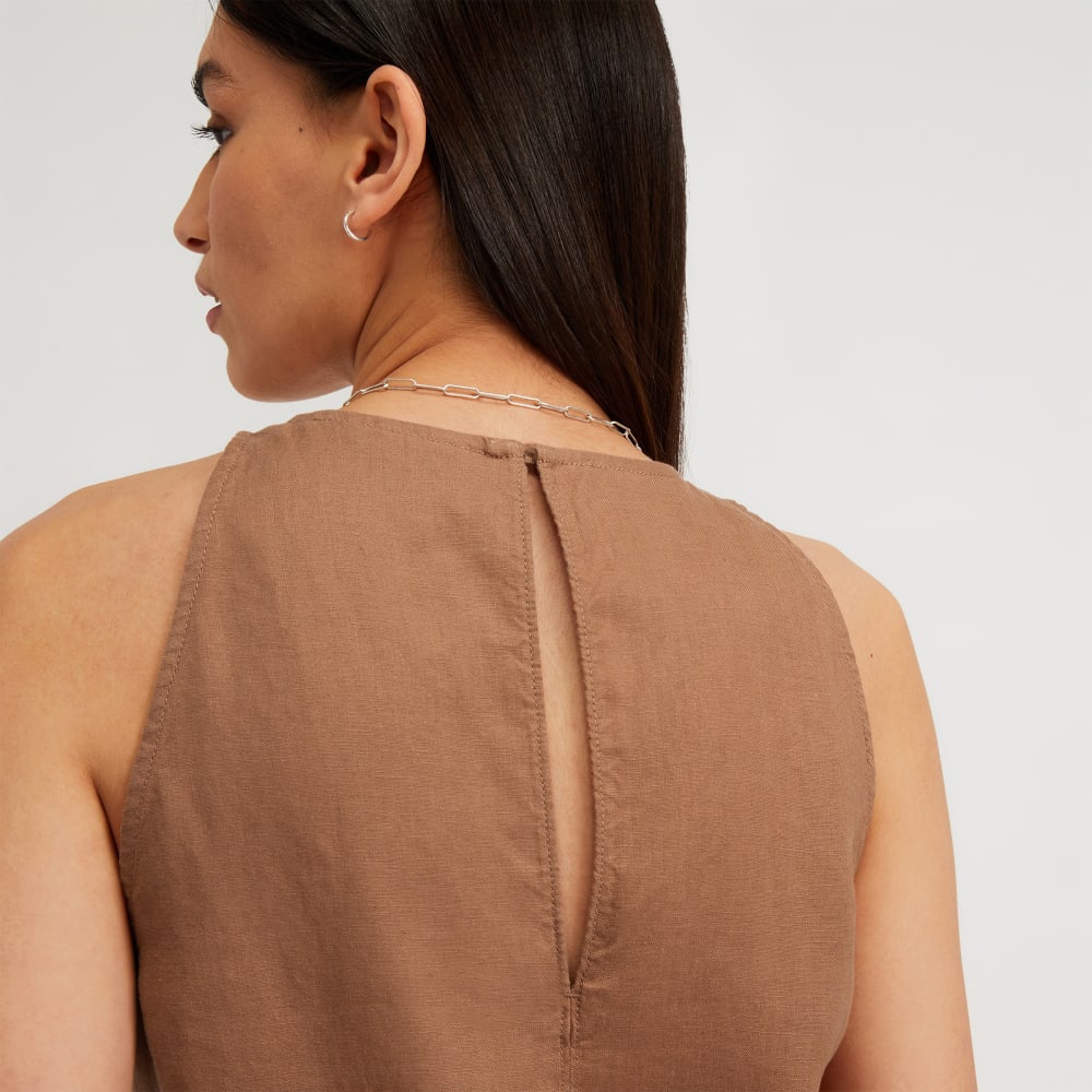 The Linen High-Neck Tank | Carob Brown - Image 5