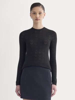 The Pointelle Crew in Ultrasoft Merino | Black