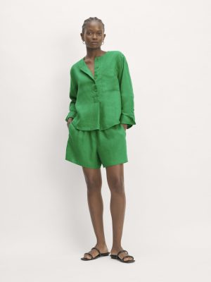 The Linen Easy Short | Grass Green