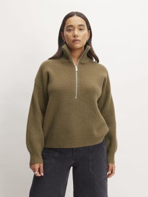 The Half-Zip Sweater in Luxe Merino | Beech