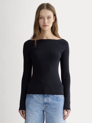 The Knit Boatneck Top | Navy