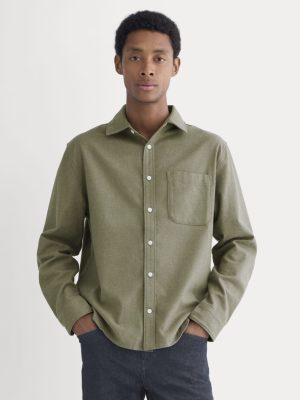 Brushed Flannel Shirt | Heathered Thyme