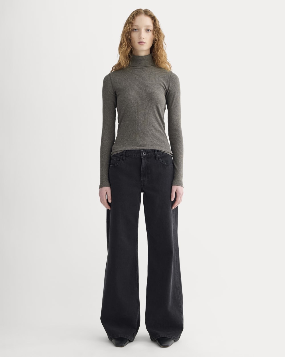 The Luxe Rib Turtleneck | Washed Heathered Fatigue - Image 3