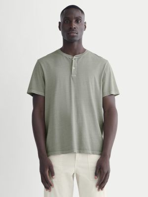The Essential Organic Garment-Dyed Henley | Seagrass