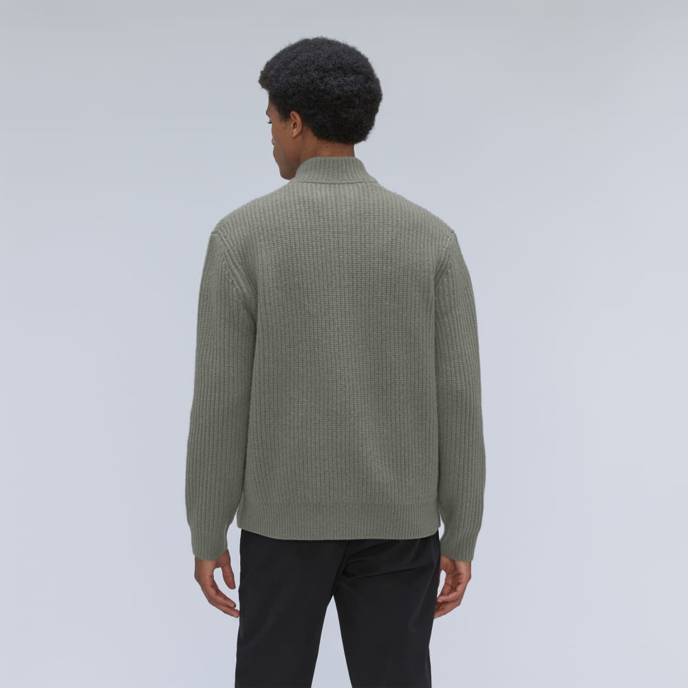 The Felted Merino Half-Zip Sweater | Storm Green - Image 4