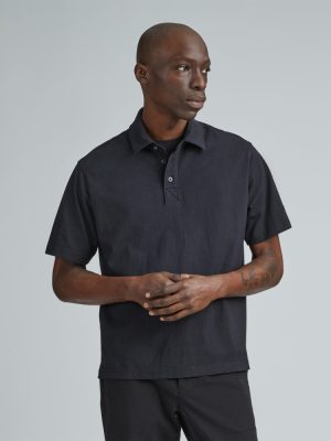 The Premium Weight Relaxed Polo | Black